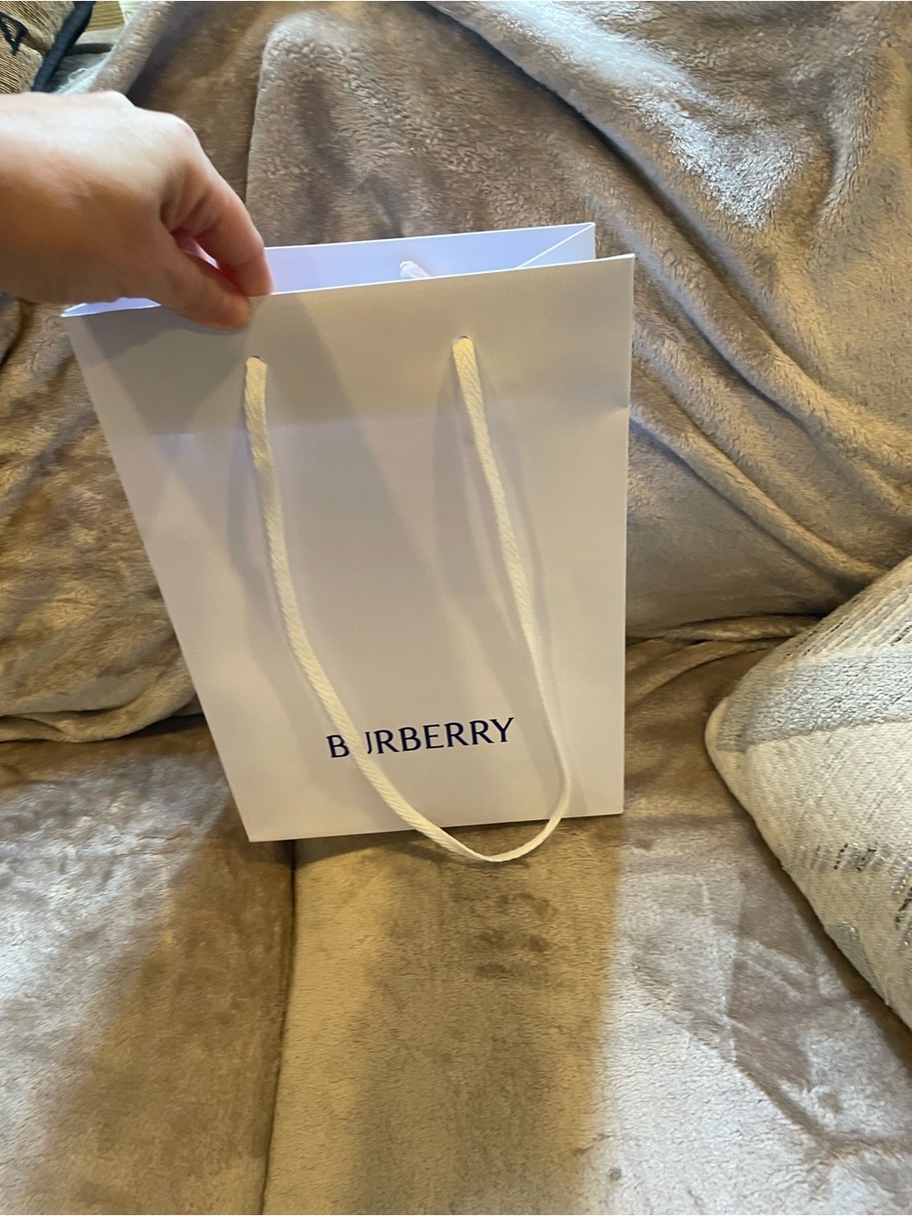 Authentic Burberry White shopping bag